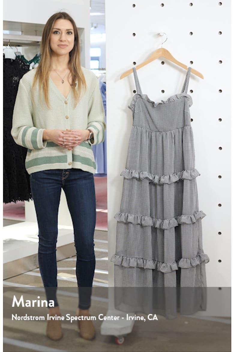 Sunday Girl Frill Check Chiffon Midi Sundress video