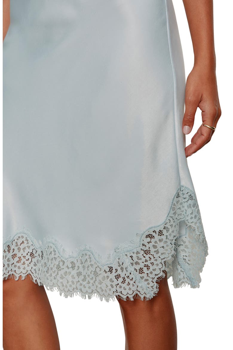 Effortless Lace Trim Slip Skirt, Alternate, color, BLUE AURA