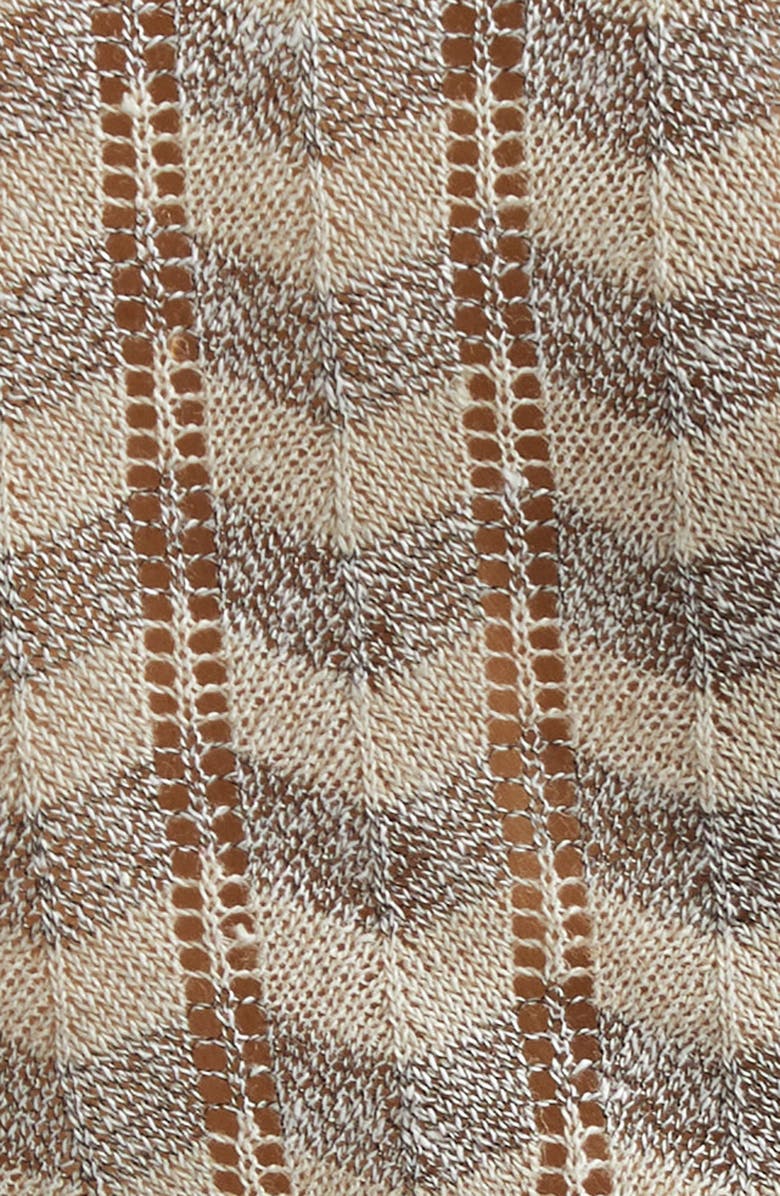 YanYan Tong Chevron Stripe Pointelle Stitch Crop Sweater, Alternate, color,