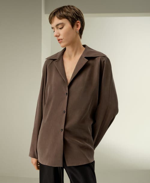 Lilysilk Multipositional Silk Shirt In Brown