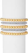 EYE CANDY LOS ANGELES Set of 5 Two-Tone Titanium Beaded Bracelets