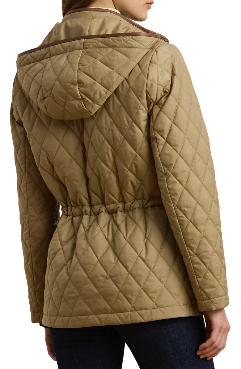 Lauren Ralph Lauren Logo Patch Quilted Coat, Alternate, color,