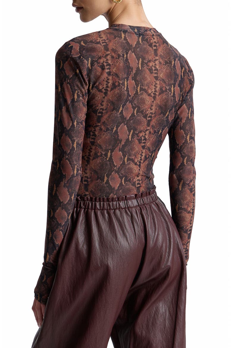 Animal Spot Mesh T-Shirt, Alternate, color, BROWN-BLACK PYTHON