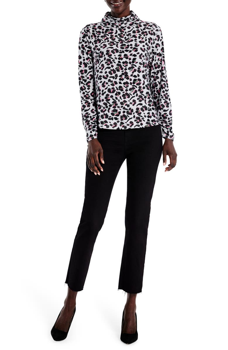 NIC+ZOE Cheetah Pop Turtleneck Top, Alternate, color,