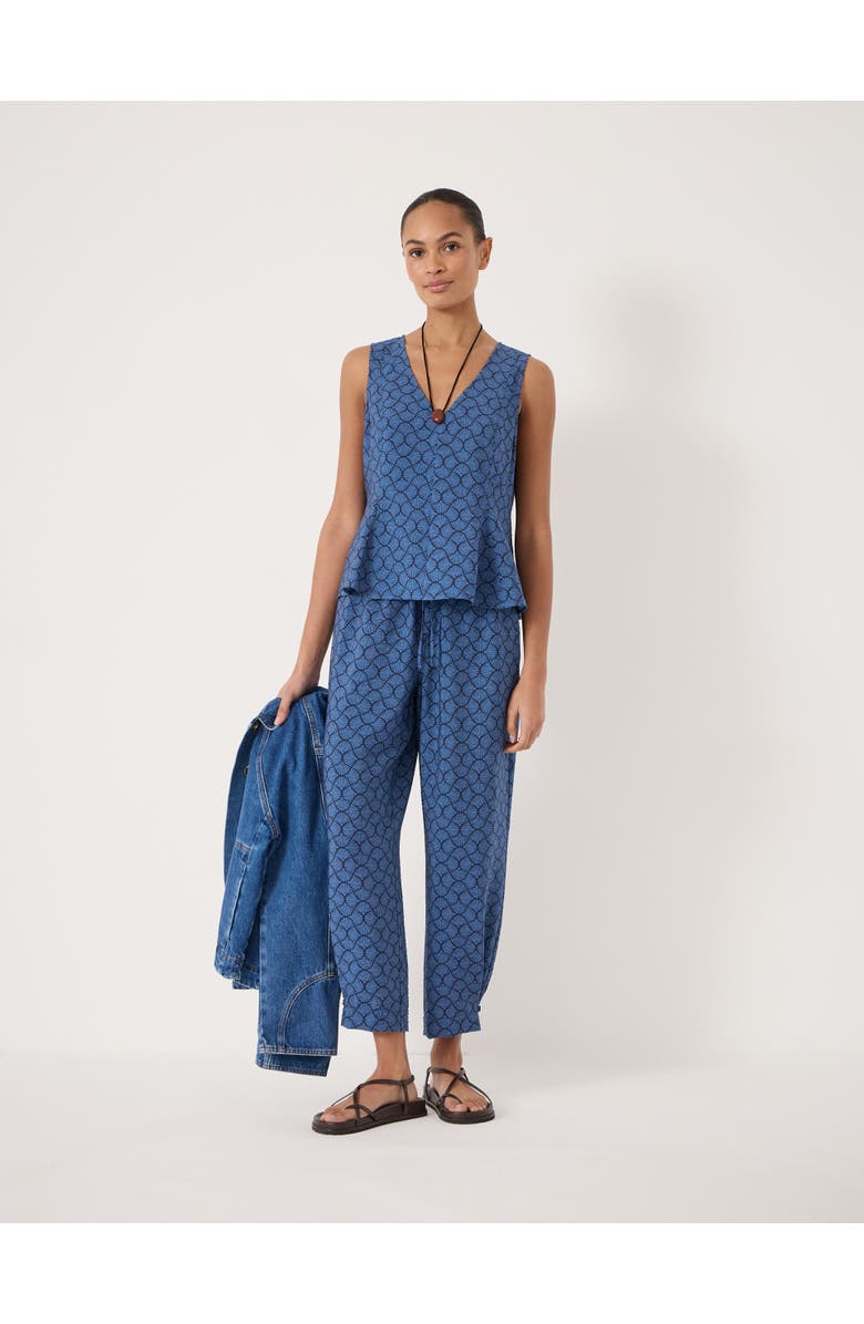 Hush Sybil V-Neck Air Flow Godet Top, Alternate, color, Seashell Navy