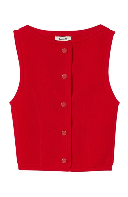 Sandro Sleeveless Sweater In Red