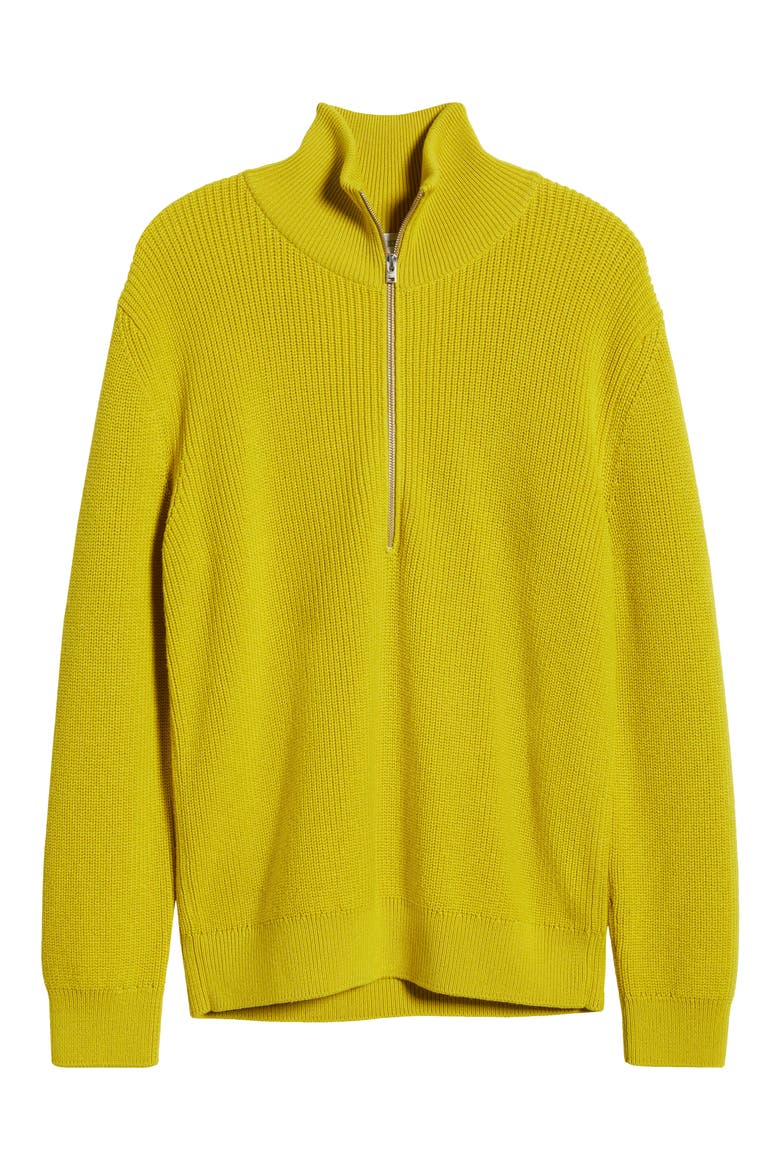 Men's Wool Blend Half Zip Sweater, Alternate, color, CHARTREUSE YELLOW 426