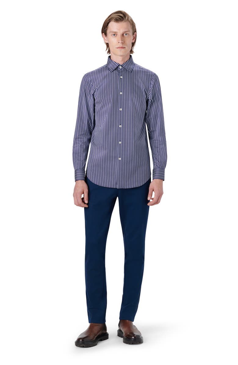 Bugatchi OoohCotton<sup>®</sup> Stripe Button-Up Shirt, Alternate, color, 