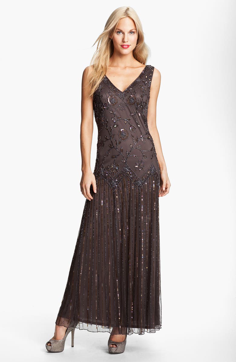 Pisarro Nights Beaded Tulle Gown, Main, color,