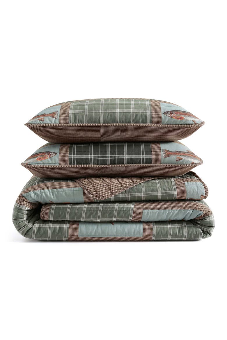 Trout Lake Quilt Set, Main, color, OLIVE GREEN/ OAK