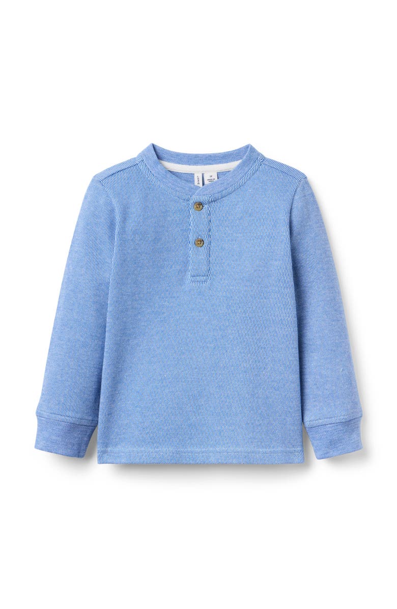 Janie and Jack Textured Jacquard Henley Tee, Main, color, Blue