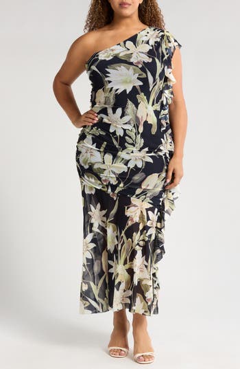 Chelsea28 Drape Ruffle One-shoulder Maxi Dress