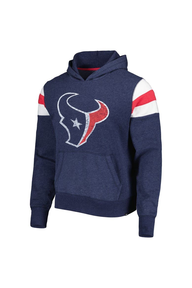 Men's '47 Heathered Navy Houston Texans Premier Nico Pullover Hoodie, Alternate, color, Navy