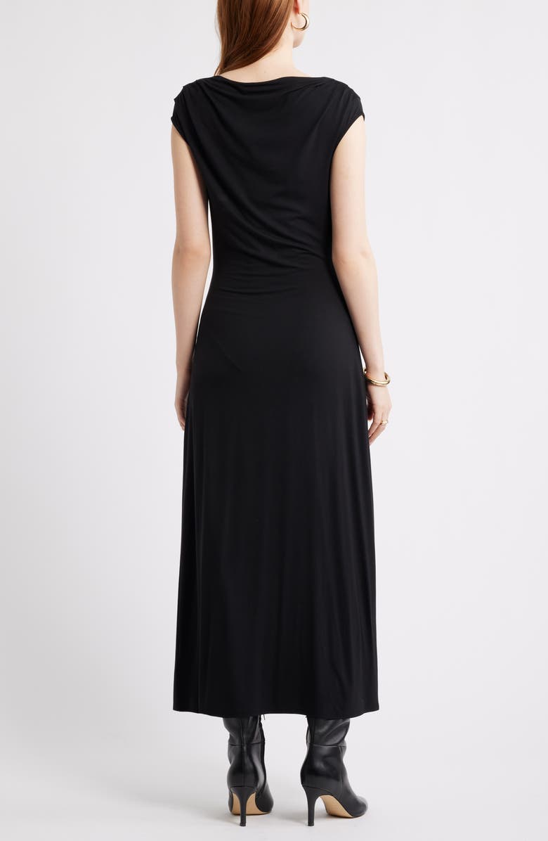 Nordstrom Belt Detail Side Ruched Dress, Alternate, color, Black