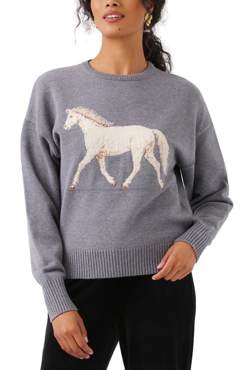 Equestrian Jacquard Crewneck Sweater