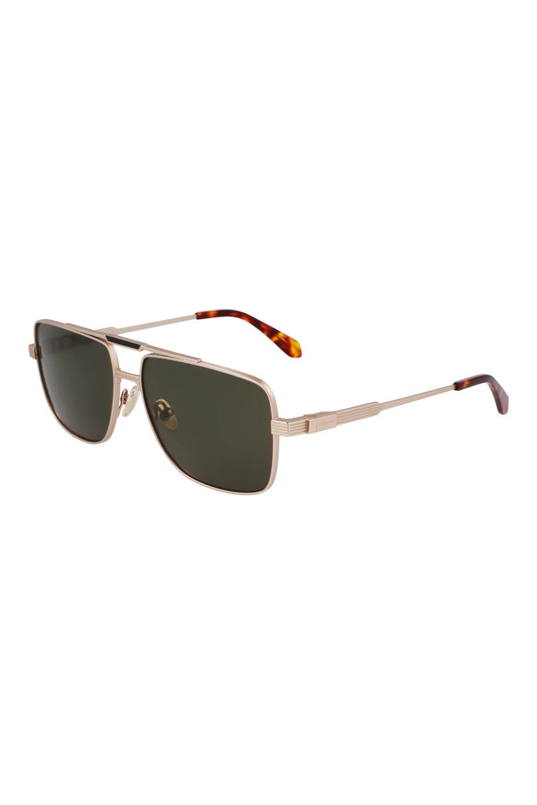 Gancini Prisma 60mm Navigator Sunglasses, Alternate, color, GOLD