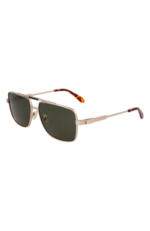 Ferragamo Gancini Prisma 60mm Navigator Sunglasses In Gold
