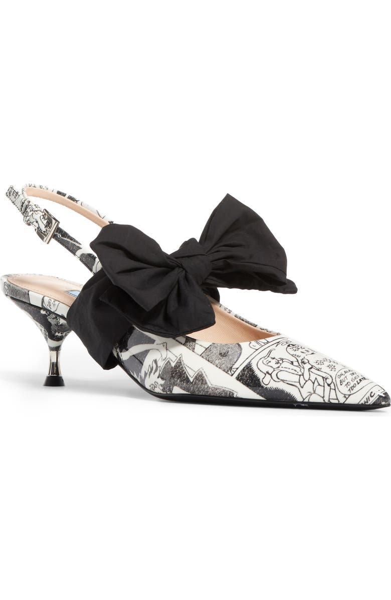 Prada Bow Pointy Toe Slingback Pump, Main, color,
