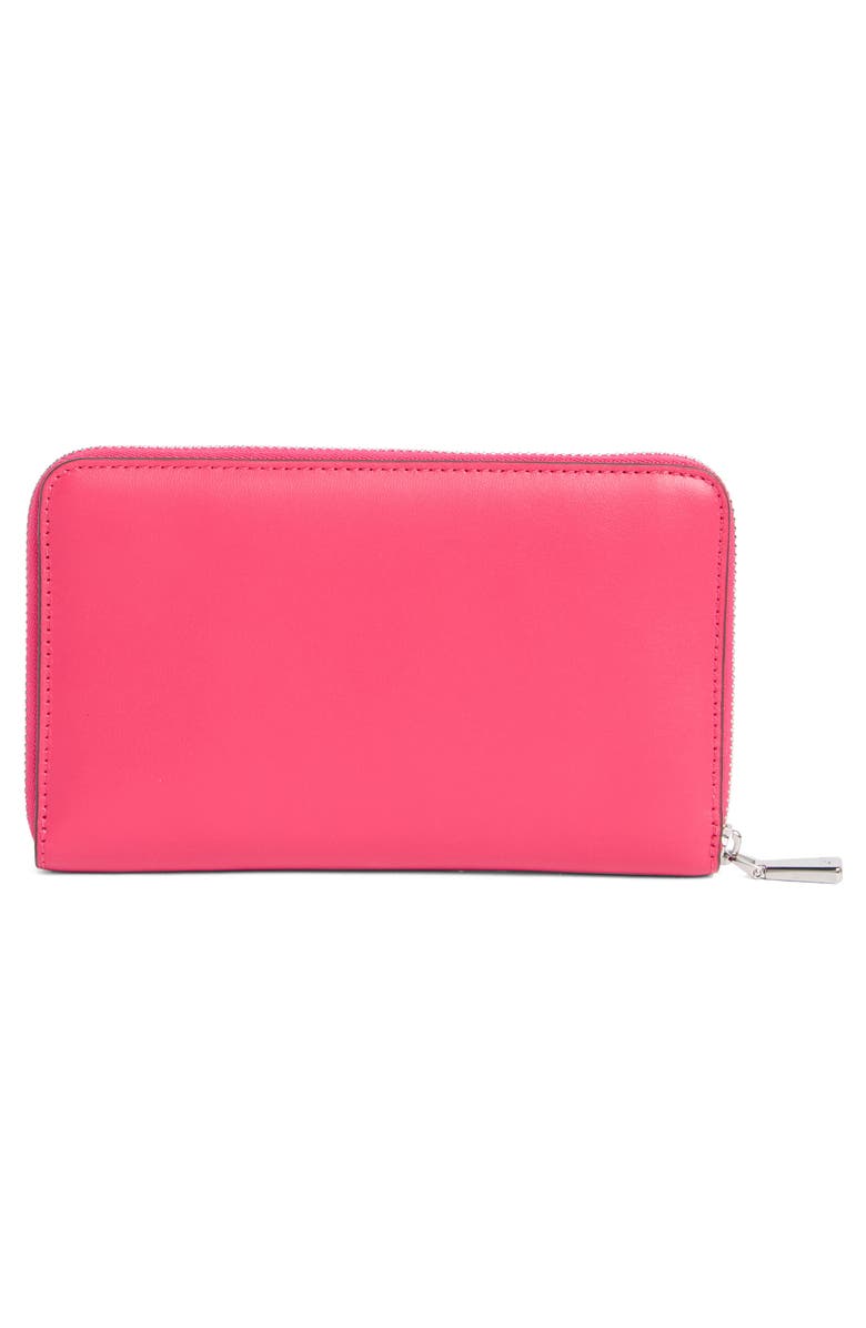 Kate Spade New York smooth leather medium zip wallet, Alternate, color, Rosehip