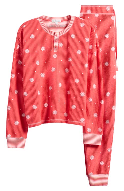 Pj Salvage Pj Savage Ski Jammie Classics Printed Pajama Set In Red