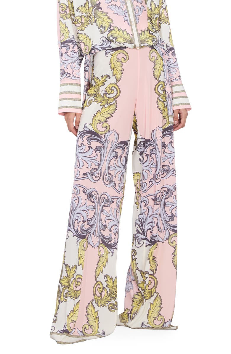 Alice + Olivia Athena Scarf Print Wide Leg Pants, Alternate, color, 