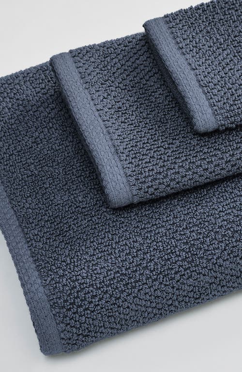 Woven & Weft Cotton 4-pack Textured Bath Towel Set In Stone Blue