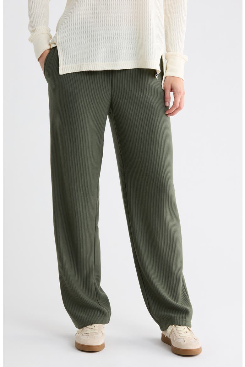 Ottoman Ribbed Pull-On Pants, Main, color, THYME