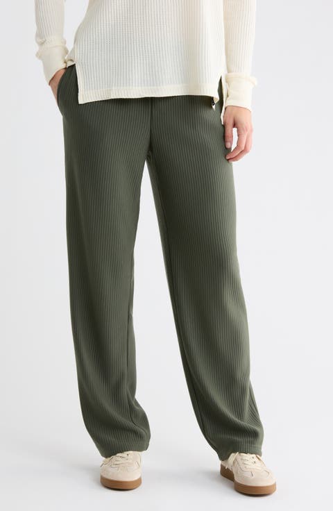 Ottoman Ribbed Pull-On Pants