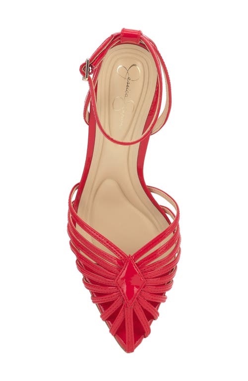 Jessica Simpson Paveri Ankle Strap Pointed Toe Pump In Poppy