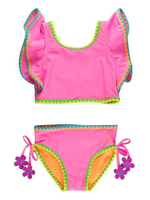 UPF50+ Crochet Detail Butterfly Tankini 2-Piece Swimsuit (Toddler, Little Kid, Big Kid)
