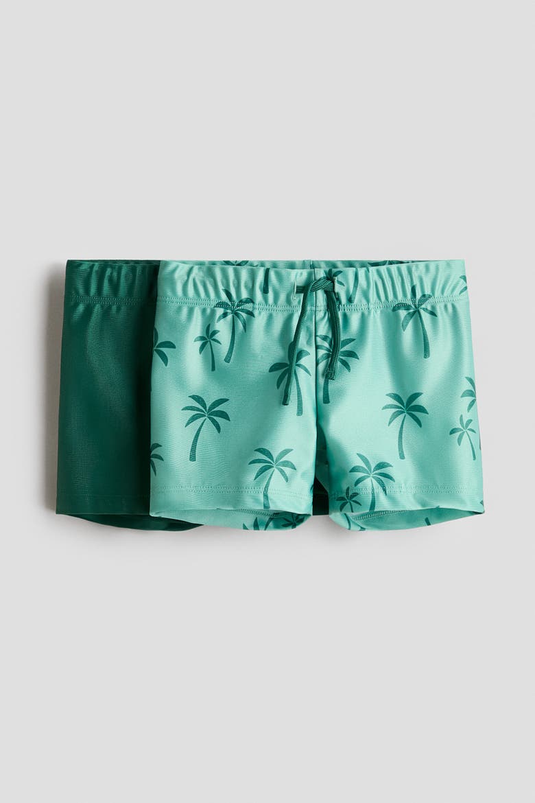 2-pack Swimming Trunks, Main, color, Green/palm trees