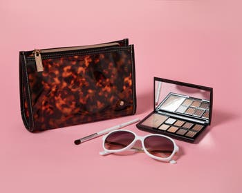 Stephanie Johnson Miami Clearly Tortoise Medium Zip Cosmetic Bag