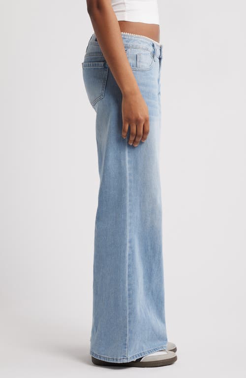 PTCL PTCL FAUX PEARL TRIM WIDE LEG JEANS 