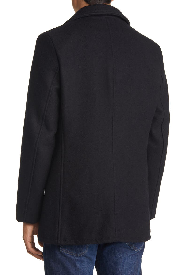 Wool Blend Car Coat, Alternate, color, NAVY