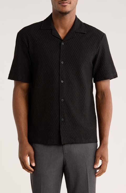 Texture Knit Camp Shirt