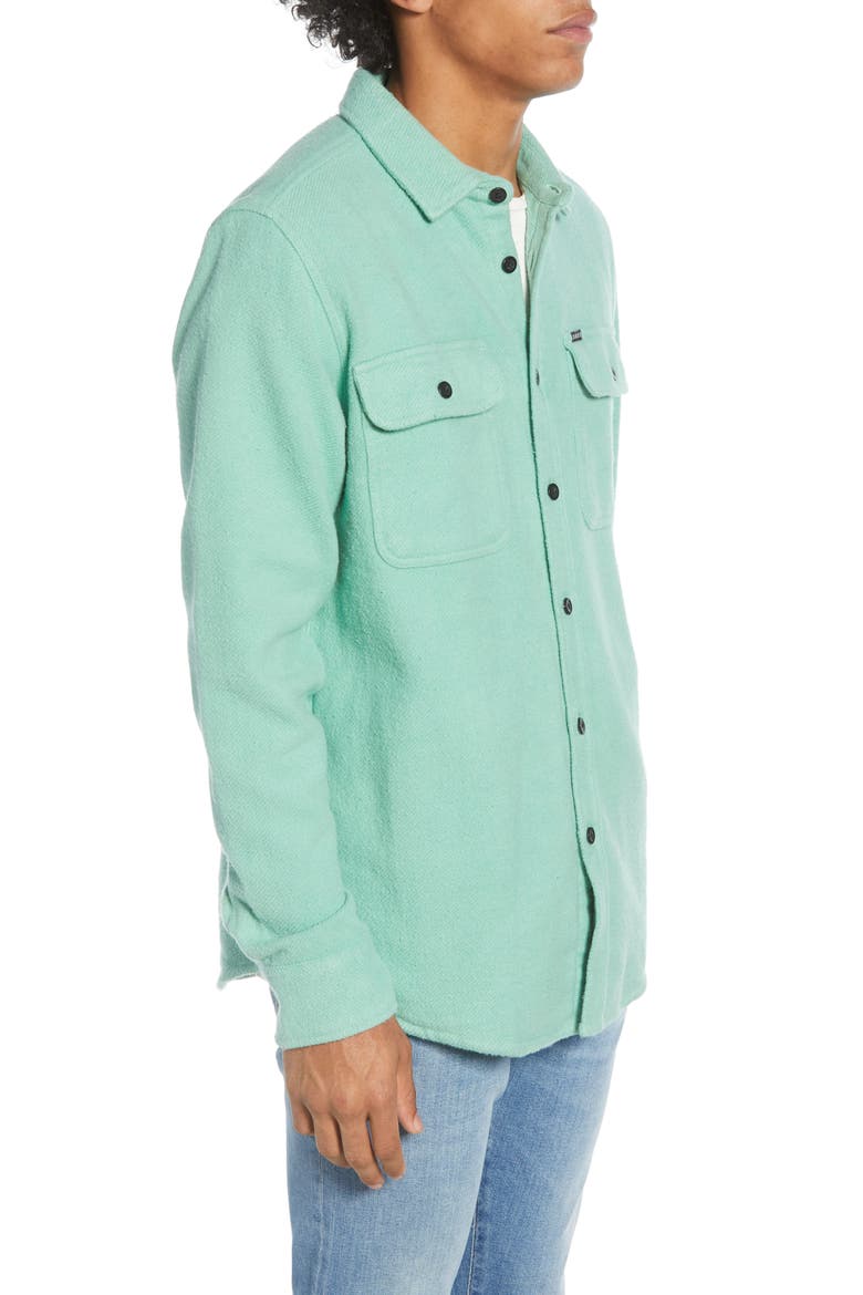 Outpost Button-Up Chunky Flannel Shirt, Alternate, color, SAGE