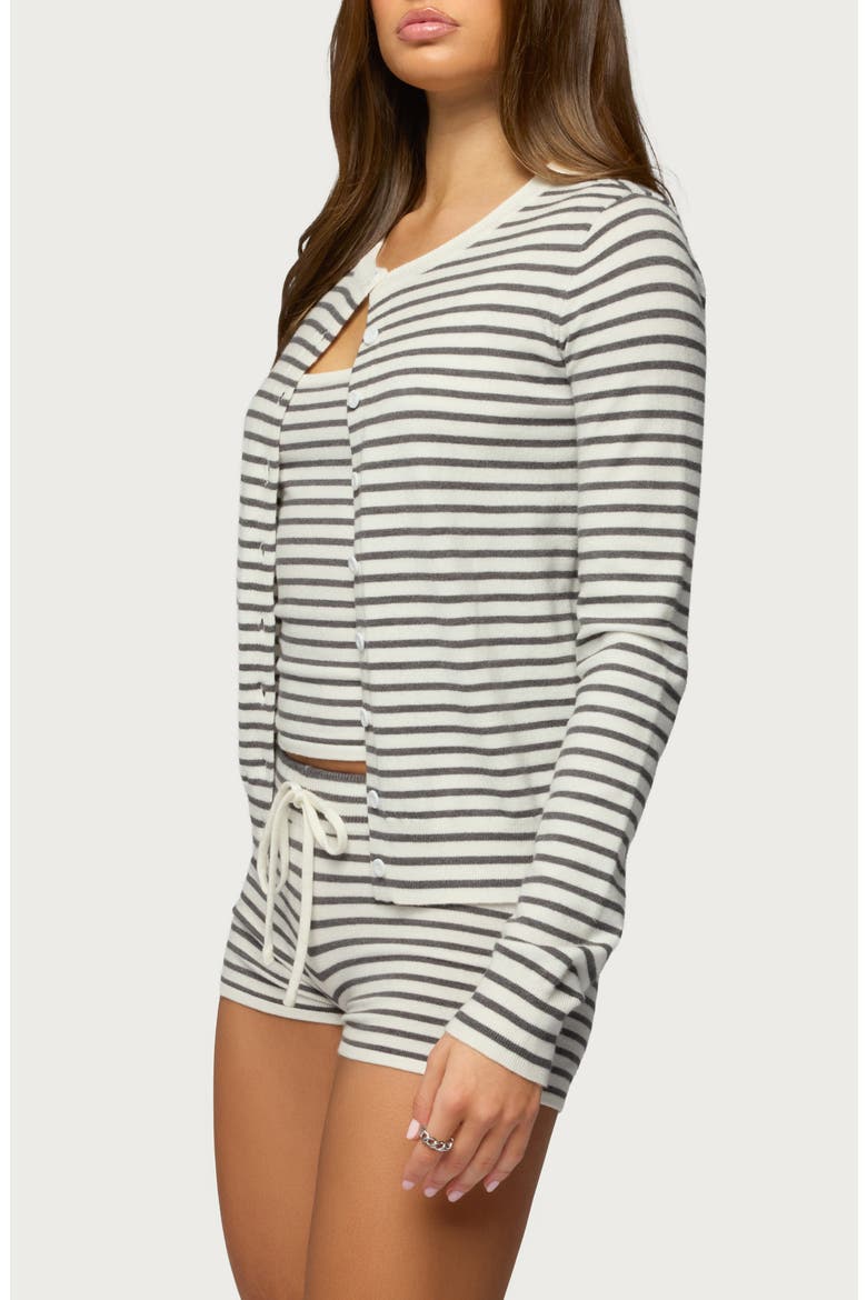 Lillian Stripe Cardigan, Alternate, color, CREAM