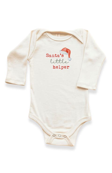 Santa's Little Helper Organic Bodysuit Long Sleeve