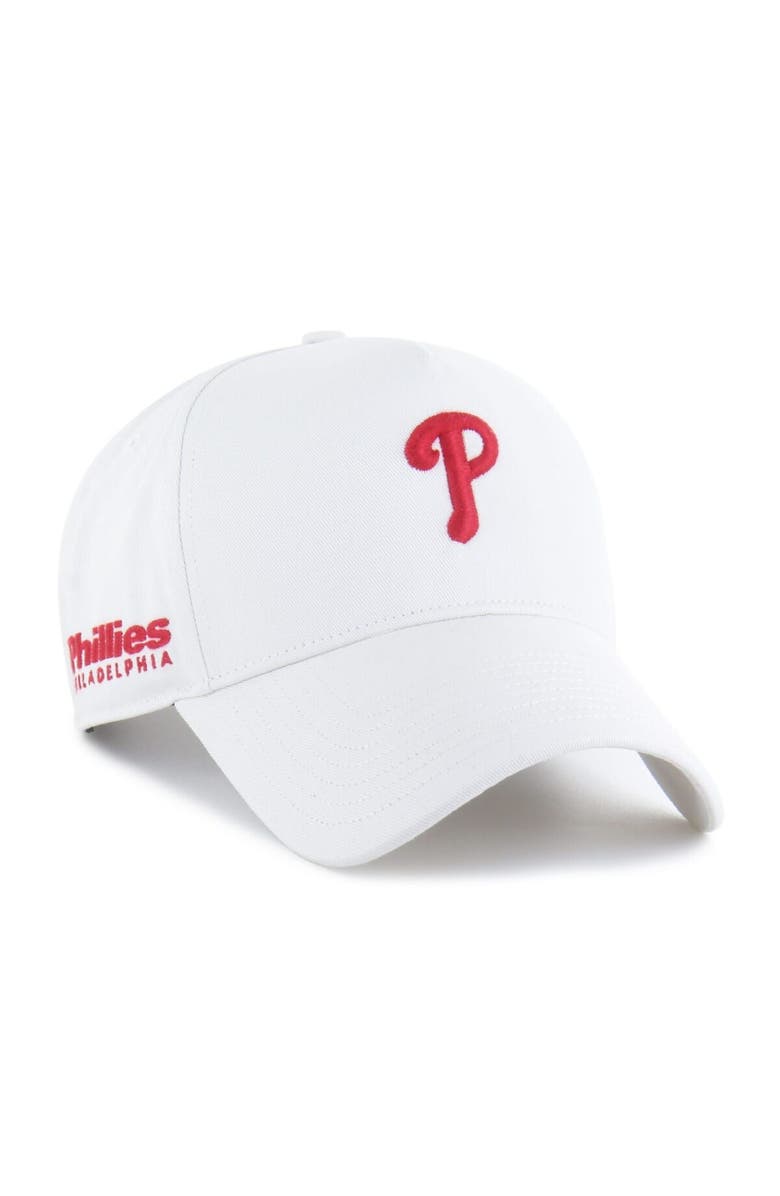 '47 Men's '47 White Philadelphia Phillies Foundational Pinch Offside Adjustable Hat, Main, color, White