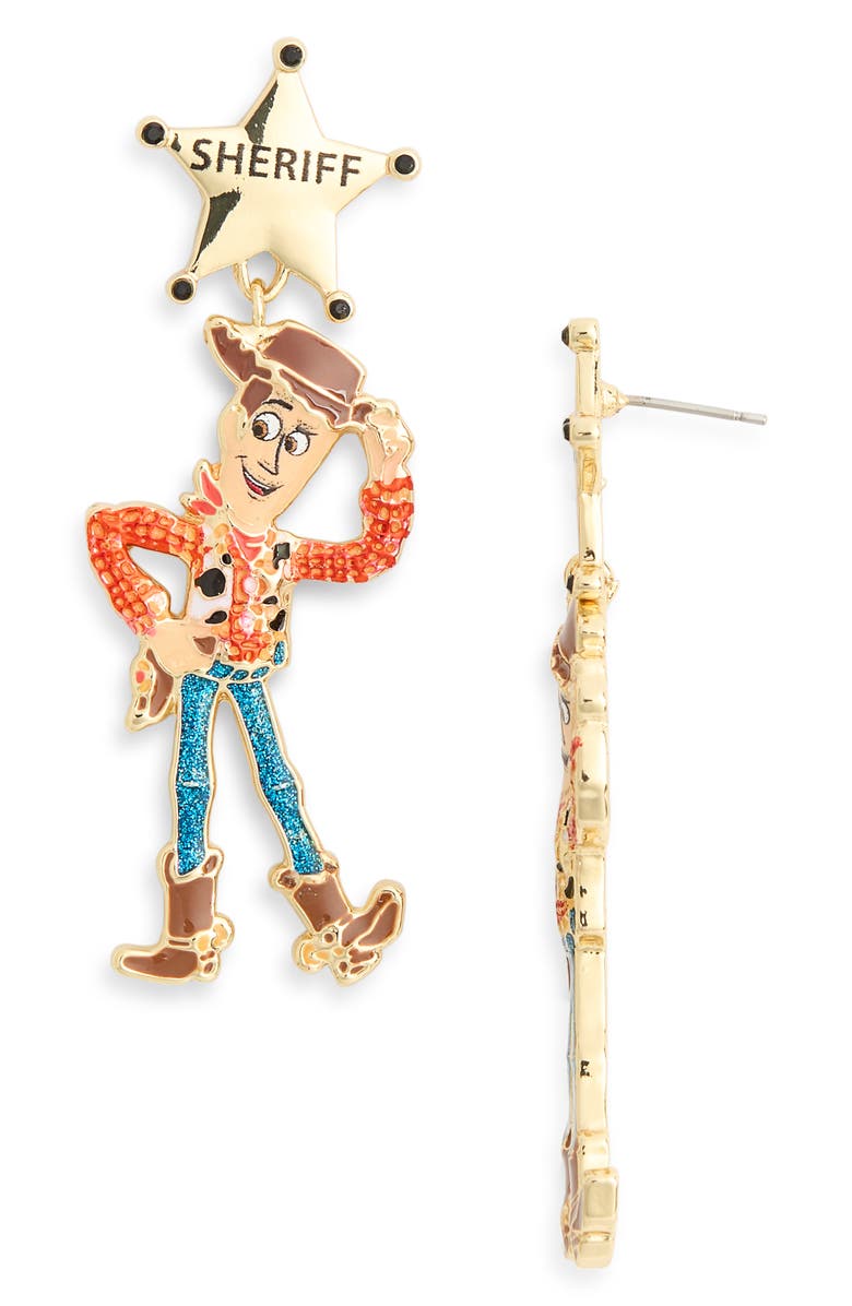 BaubleBar Disney<sup>®</sup> Pixar<sup>®</sup> Woody Drop Earrings, Main, color,