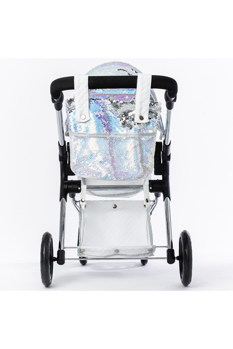 Polly Single Doll Pram, Mermaid Sequins, Convertible 2 In 1, Alternate, color, Multicolored