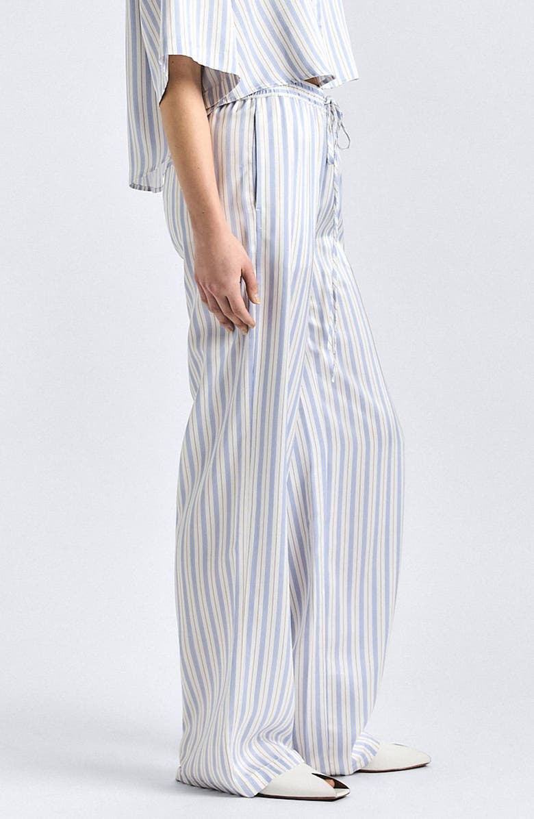 Derek Lam 10 Crosby Aurely Drawstring Wide Leg Pants, Alternate, color, Lisbon Blue Stripe