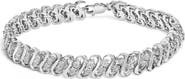 Haus of Brilliance Silver 1/4 cttw Round-Cut Diamond Double Row Wrapped S-Link Bracelet