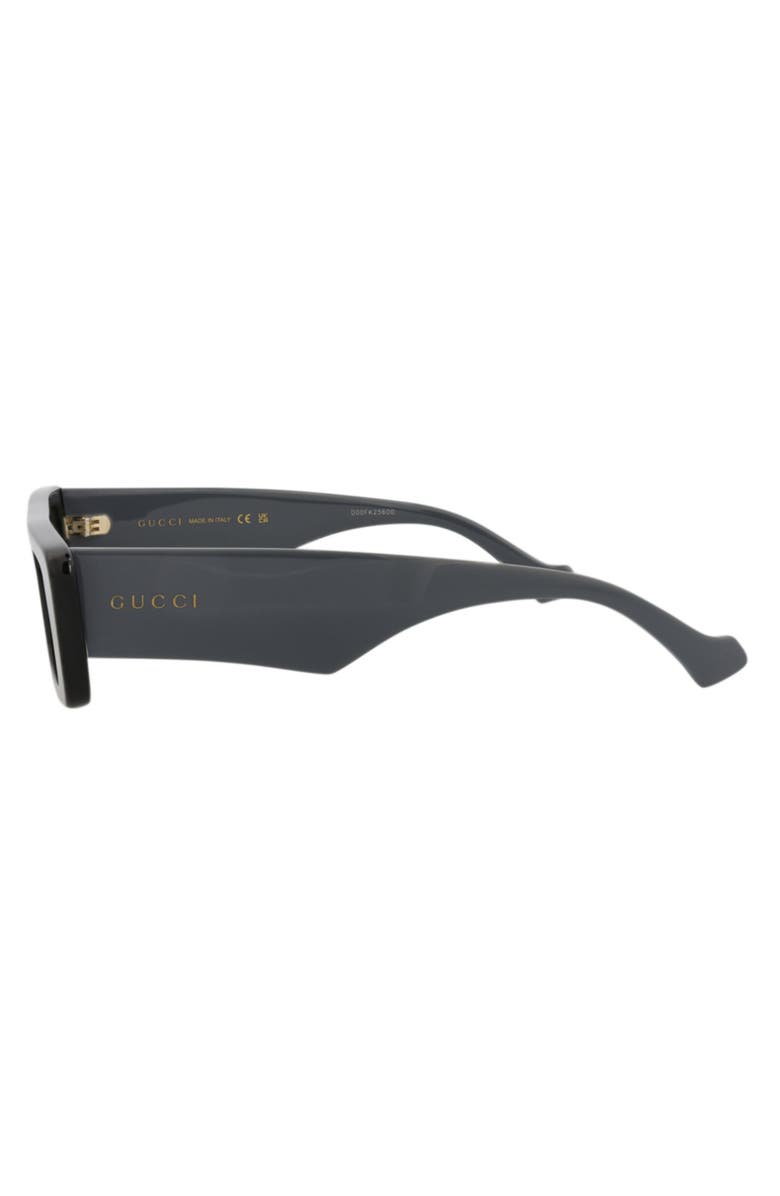 Gucci 54mm Rectangular Sunglasses, Alternate, color, Black Grey Silver