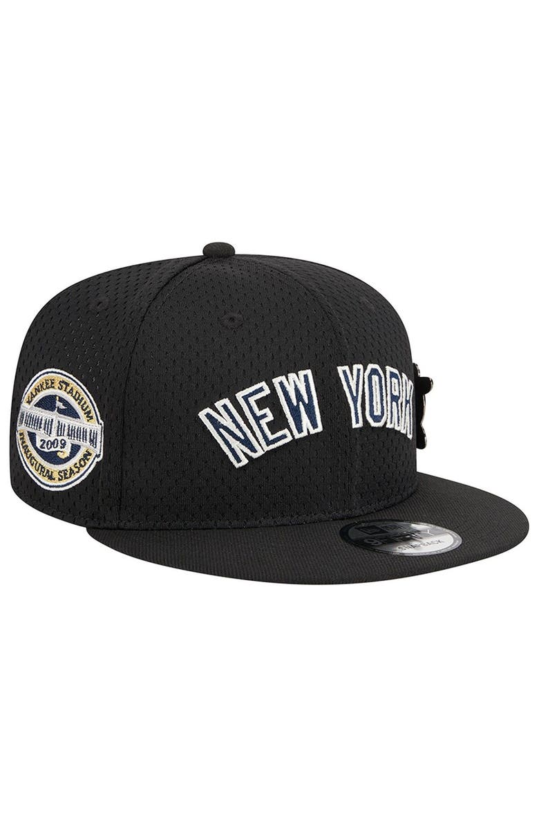 New Era Men's New Era Black New York Yankees Post Up Pin 9FIFTY Snapback Hat, Alternate, color, 