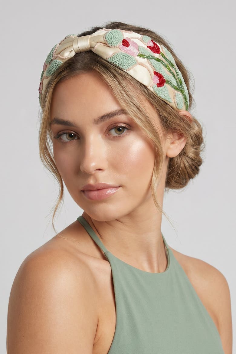 Vintage Bloom Statement Headband, Alternate, color, Off White