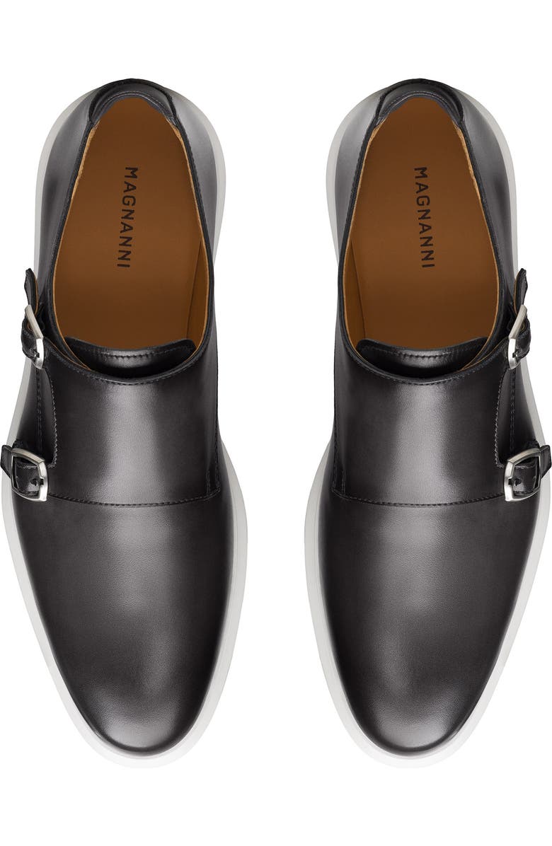 Magnanni Orion II Double Monk Strap Shoe, Alternate, color, Grey