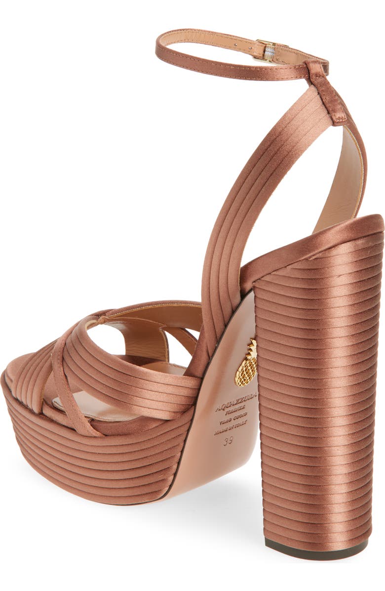 Aquazzura Sundance Platform Sandal, Alternate, color, Walnut