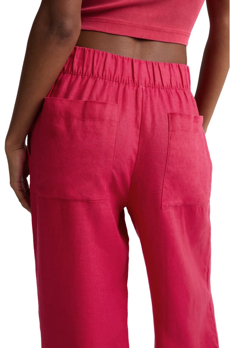 Softwash Wide Leg Linen Pants, Alternate, color, BERRY RED