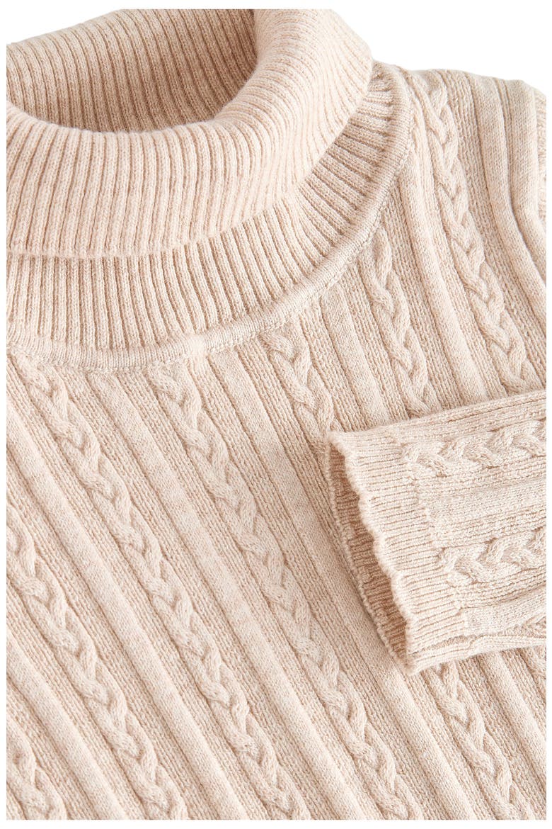 Kids' Cable Turtleneck Sweater, Alternate, color, NEUTRAL